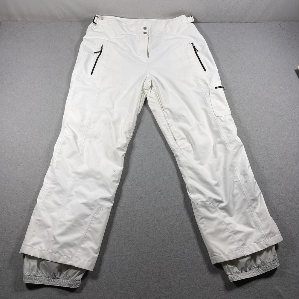 Obermeyer Snow Pants Women 16 White Insulated Skiing Straight Leg Lined Winter